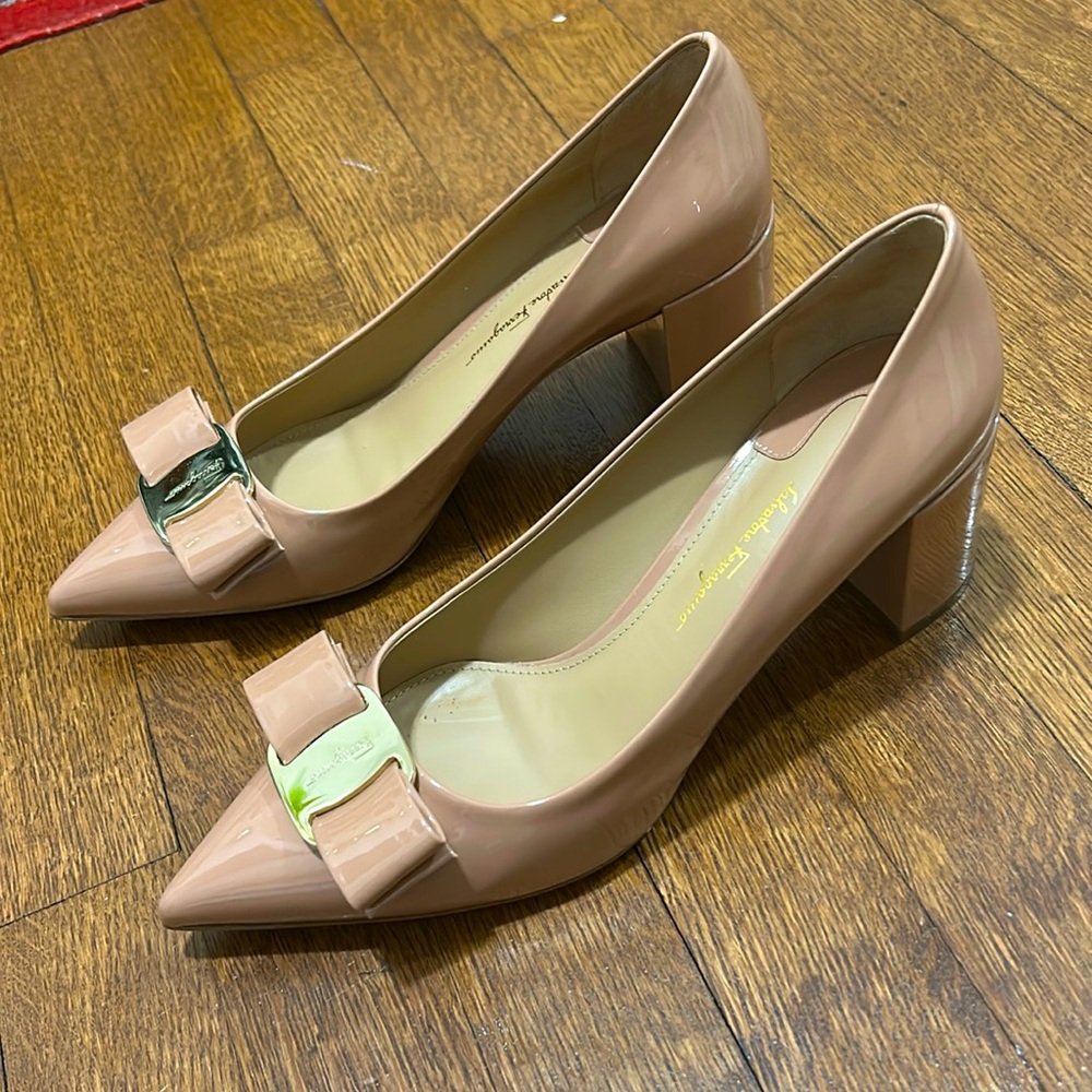 Ferragamo patent leather pumps